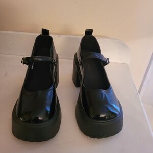 Black Platform Mary Jane Shoes Size 6M